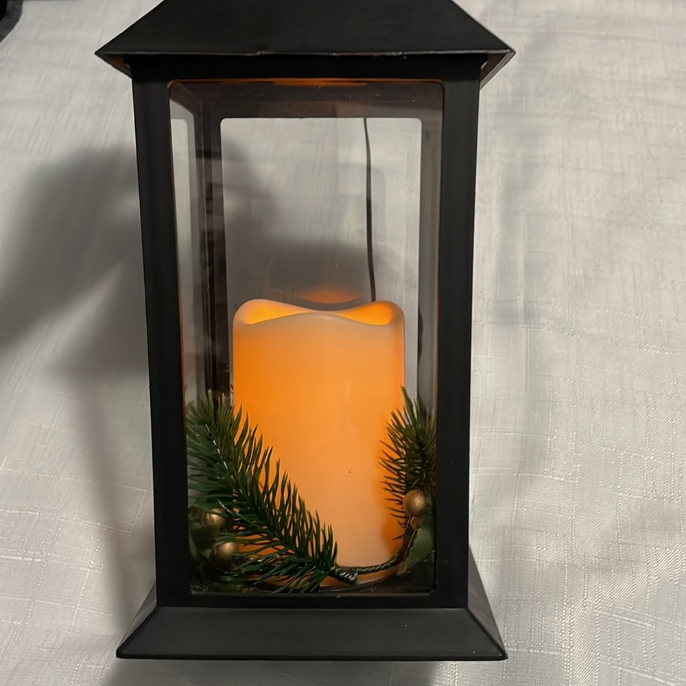 12.5 in LED lantern black